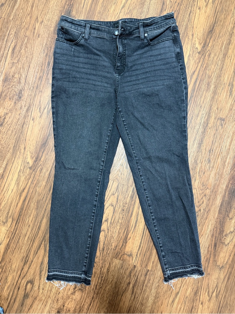 Talbots Black High-Rise Ankle Jeans with Raw Hem